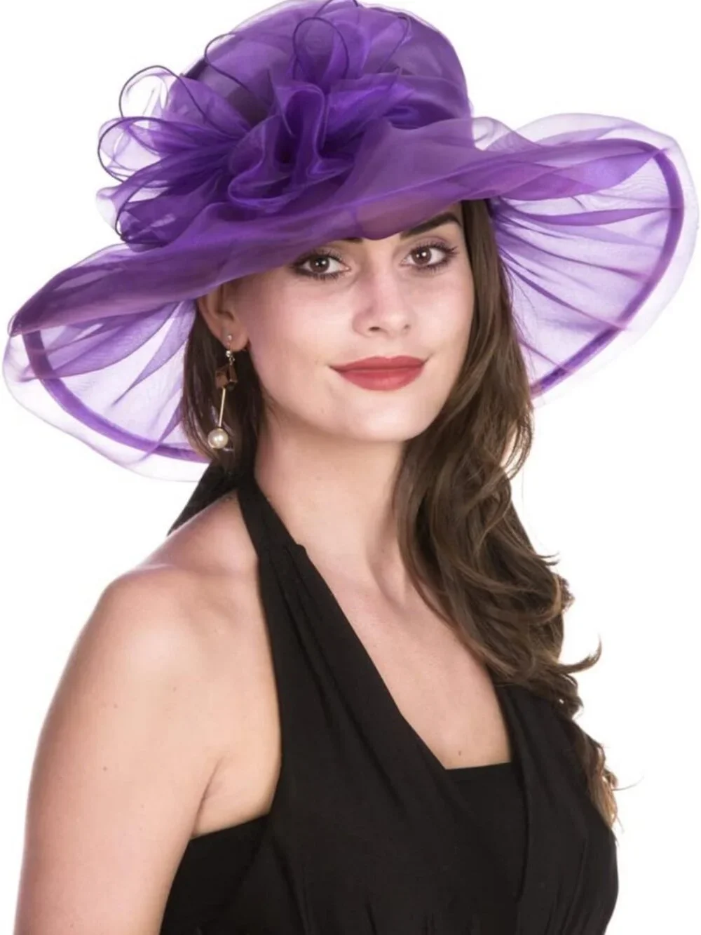 Elegant Women's Organza Fascinator Hat for Church, Derby, Bridal & Tea Party
